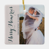 Hochzeit frohe Erinnerungen Foto Keramik Ornament (Vorderseite)