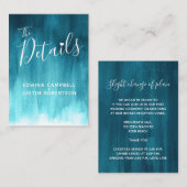 Hochzeit führt aquamarine Kunsteinschließungskarte Begleitkarte (Vorne/Hinten)