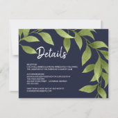 Hochzeit führt Aquarell-Weide-Gast-Info einzeln Einladung (Vorderseite)