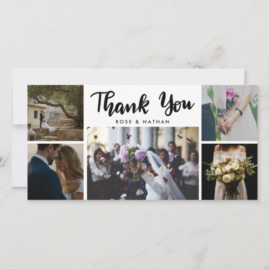 Hochzeit Fünf Fotos Danke Skript (Vorderseite)