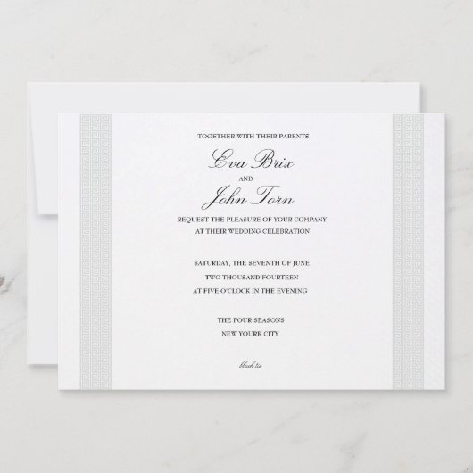 Hochzeit für antikes griechisches Design Einladung (Vorderseite)