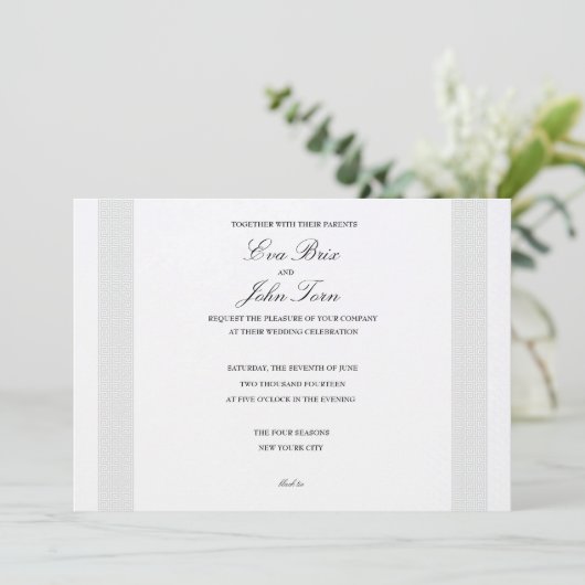 Hochzeit für antikes griechisches Design Einladung (Stehend Vorderseite)