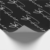 Hochzeit für immer Modernes Drehbuch auf schwarz Geschenkpapier (Ecke)