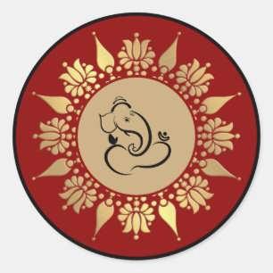 Hochzeit Ganesha Runder Aufkleber