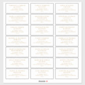 Hochzeit Gast voradressierte Labels Boho Gold J102 (Blatt)