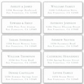 Hochzeit Gastadresse Labels ORDER 6" oder 8"! (Vorderseite)