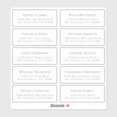 Hochzeit Gastadresse Labels ORDER 6" oder 8"! (Blatt)