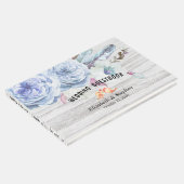 Hochzeit Gästebuch Boho Floral Feathers Rustic Woo (Ecke)