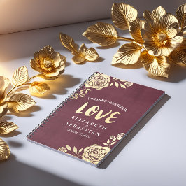 Hochzeit Gästebuch Moderne Goldene Rose Burgundy R Notizblock