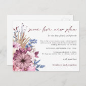 Hochzeit geändert Datum gleiche Liebe Neuer Plan F Ankündigungspostkarte (Vorne/Hinten)