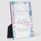 Hochzeit | Gebäude Block Blue Pink Peonies Fotoplatte (Seite)