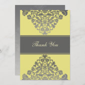 Hochzeit "gelb grau" DankeYou Cards Einladung (Vorne/Hinten)