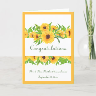 Hochzeit Gelbe Sonnenblumen Name Gratulationen Karte