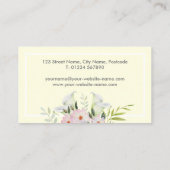 Hochzeit Gentle White Calla Lily Rose Blume Visitenkarte (Rückseite)