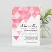 Hochzeit geometrischer Dreiecke | rosa Lila Einladung (Stehend Vorderseite)