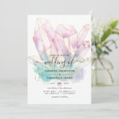 Hochzeit geometrischer Wasserfarben Einladung (Stehend Vorderseite)