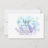 Hochzeit geometrischer Wasserfarben RSVP Karte (Vorderseite)