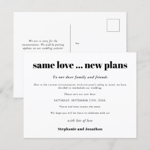 Hochzeit Gleiche Liebe Neue Pläne Neues Datum Ankündigungspostkarte