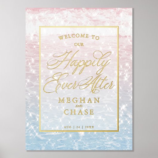 Hochzeit glücklich für immer nach dem Funkeln des  Foliendrucke (Vorderseite)