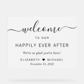 Hochzeit glücklich für immer nach Mattiert Acrylschild (Vorderseite)