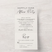 Hochzeit glücklich immer nach Creme Empfang All In One Einladung (Innen Boden)