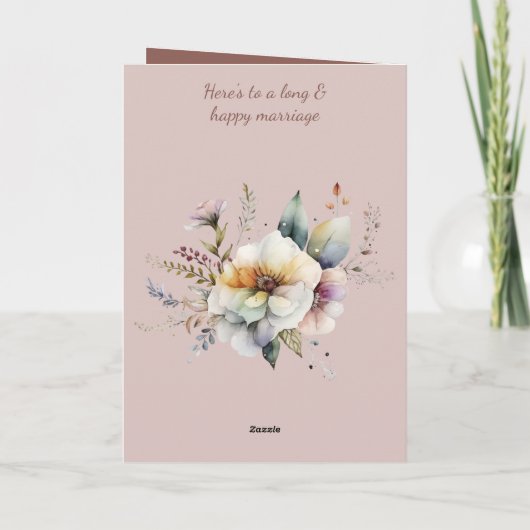 Hochzeit Glückwunsch Paar blühbraun Karte (Rückseite)