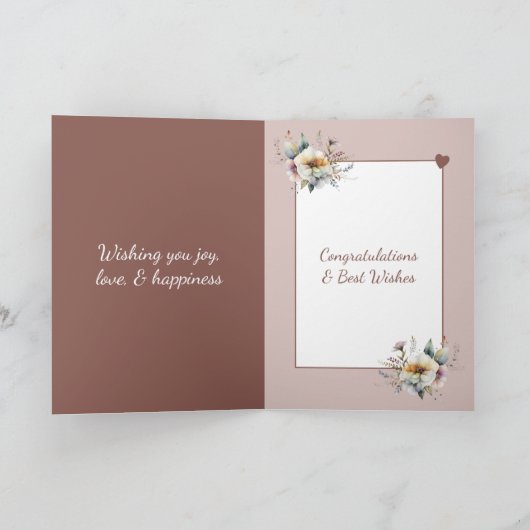 Hochzeit Glückwunsch Paar blühbraun Karte (Innenseite)