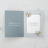 Hochzeit Glückwunsch Paar blühend blau Karte (Innenseite)