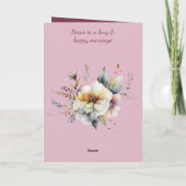 Hochzeit Glückwunsch paare floralrosa Karte (Rückseite)
