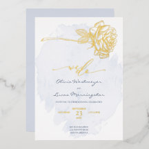 HOCHZEIT | Gold Gilded Rose auf Dusty Blue