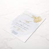 HOCHZEIT | Gold Gilded Rose auf Dusty Blue Folieneinladung (Gedreht)