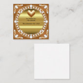 💍 Hochzeit Gold Herz Monogramm Stil 🌹 Begleitkarte (Vorne/Hinten)