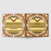 💍 Hochzeit Gold Herz Monogramm Stil 🌹 Gästebuch (Voll)