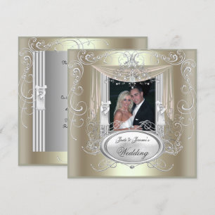 Hochzeit Gold Mint Silber Verziert Elegant 2 Einladung