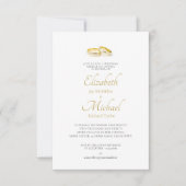 Hochzeit Gold Rings Elegantes Probe Dinner Einladung (Vorderseite)