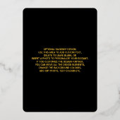 Hochzeit Golden Luxury Invitation Card Golden Foil Folieneinladung (Rückseite)