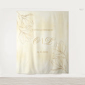 Hochzeit goldene Blume im Hintergrund Wandteppich (Vorderseite)