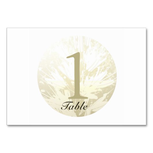 Hochzeit Goldene Blume Personalisierte Tafelkarte  Tischnummer (Vorderseite)