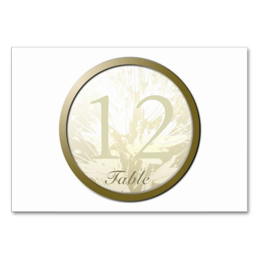 Hochzeit Goldene Blume Personalisierte Tafelkarte  Tischnummer (Vorderseite)