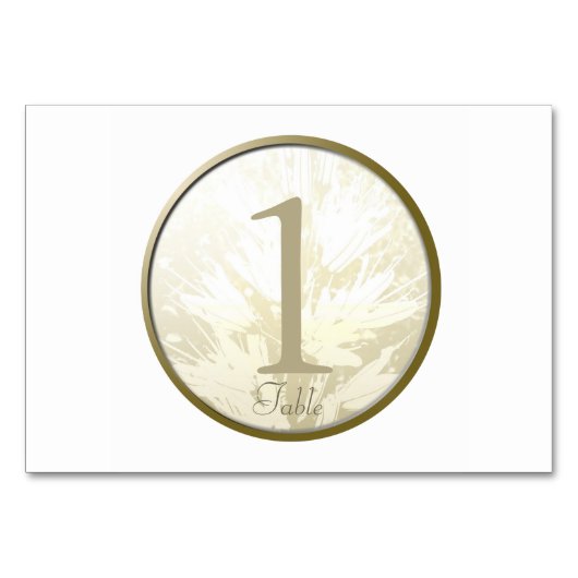 Hochzeit Goldene Blume Personalisierte Tischkarte  Tischnummer (Vorderseite)