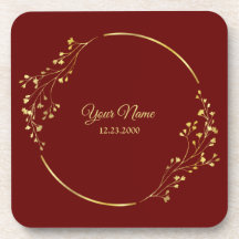 Hochzeit Goldene Blumengeometrische Girlande Rote