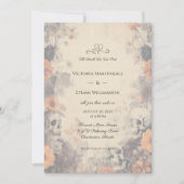 Hochzeit gotischer Blume Einladung (Vorderseite)