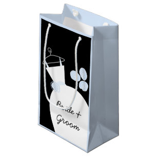Hochzeit Gown Blue Bride Groom Schwarz Pastellfarb Kleine Geschenktüte