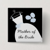 Hochzeit Gown Blue Mother of the Bride Black Squar Button (Vorderseite)