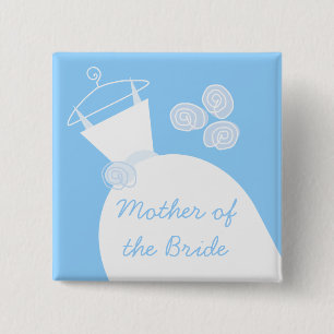 Hochzeit Gown Blue Mother of the Bride Square Button
