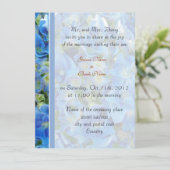 Hochzeit, Grooms Eltern Einladung blauen Hydrangea (Stehend Vorderseite)