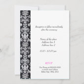 Hochzeit, Grooms Eltern laden schwarzen Damast ein Einladung (Rückseite)