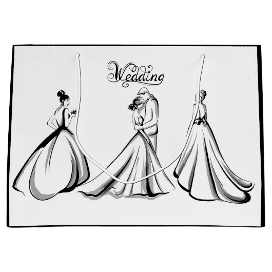Hochzeit Große Geschenktüte (Vorderseite)