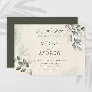 Hochzeit grüner Blätter Save The Date