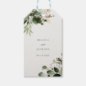 Hochzeit grüner Branchen Geschenkanhänger (Vorderseite)